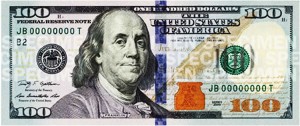 El Nuevo billete de 100 dólares con cinta de seguridad 3D