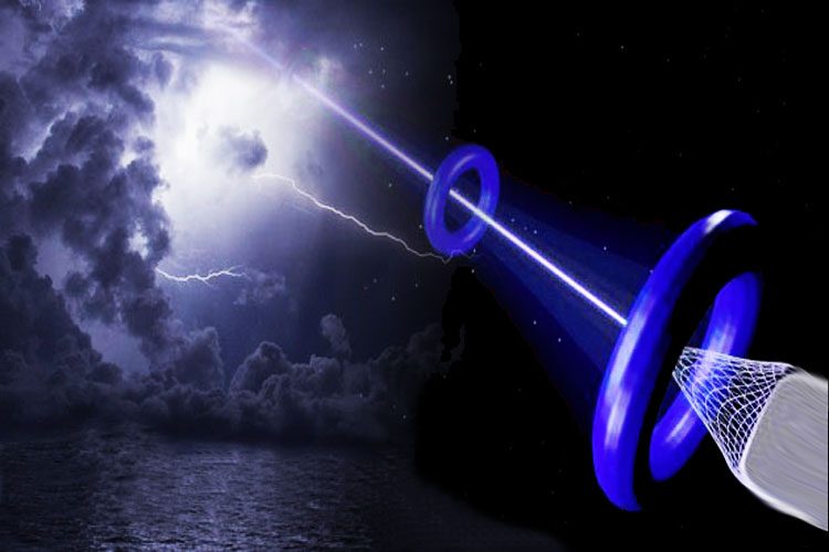 un láser para lograr lluvia y relámpagos