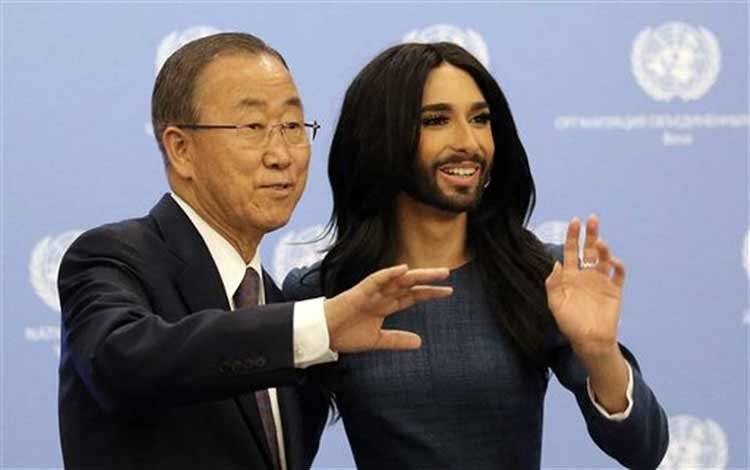 Ban Ki-moon y Conchita Wurst