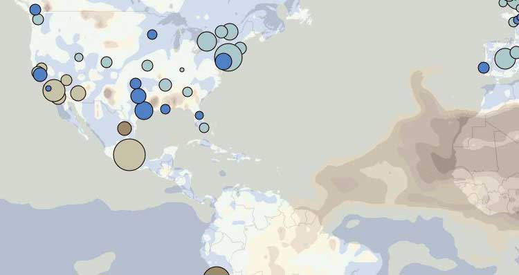 Mapa que mide la contaminación del aire mundial