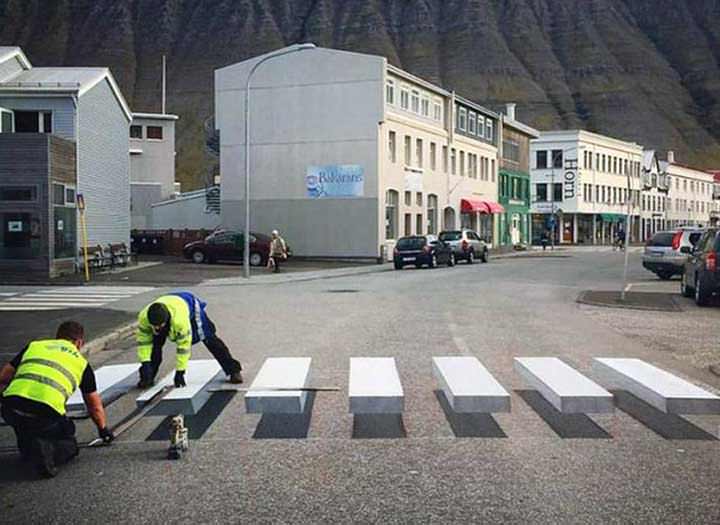 Paso de cebra - Islandia creó un nuevo paso de peatones